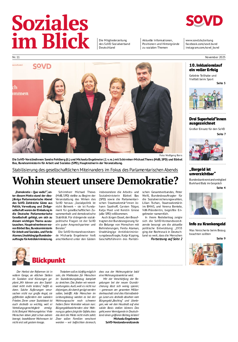 SoVD-Zeitung November 2025, Ausgabe Bremen / Hamburg