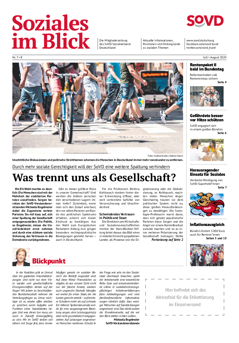SoVD-Zeitung 07+08/2024 (Bremen, Hamburg)