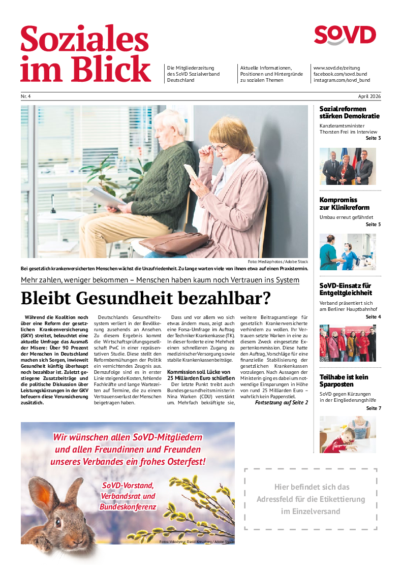 SoVD-Zeitung 04/2026 (Bremen, Hamburg) SoVD-Zeitung 04/2026 (Bremen, Hamburg)