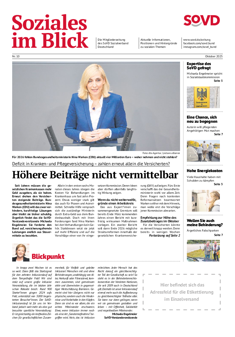 SoVD-Zeitung Oktober 2025 (Ausgabe Bremen / Hamburg)